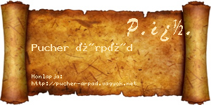 Pucher Árpád névjegykártya